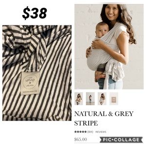 Solly Baby Wrap - Natural & Grey Stripe